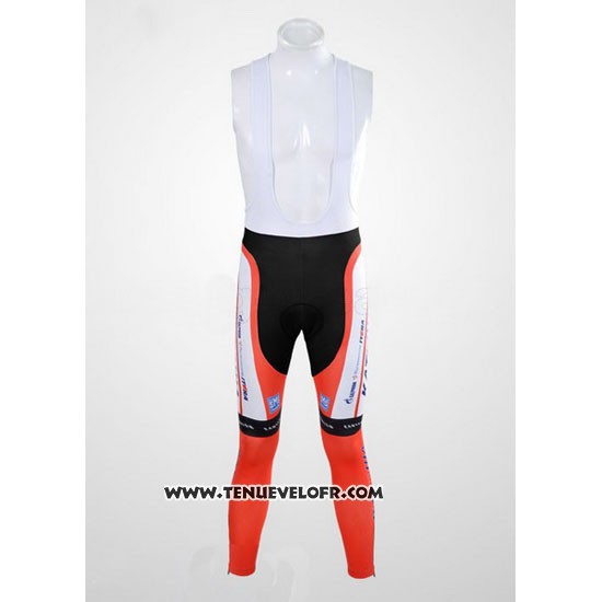 2012 Maillot Ciclismo Katusha Blanc et Orange Manches Longues et Cuissard